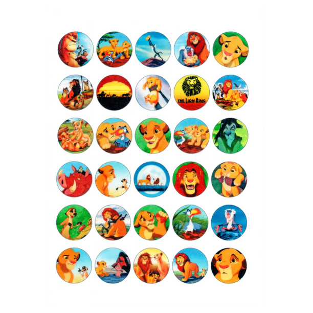 30 X Edible Cupcake Toppers The Lion King Party Collection Of Edible Cake Decorations Uncut Edible Prints On Wafer Sheet Walmart Com Walmart Com