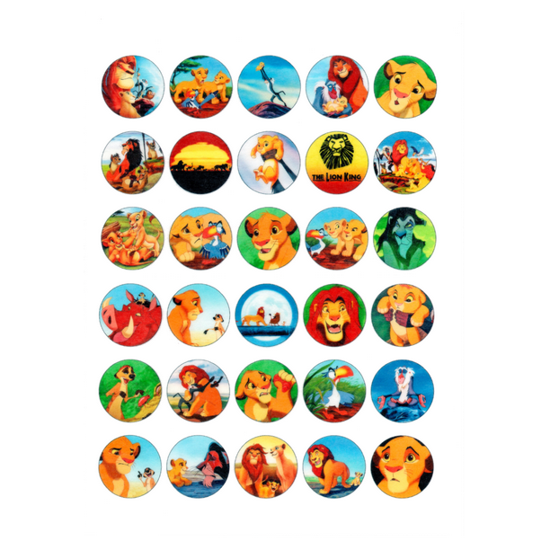 30 X Edible Cupcake Toppers The Lion King Party Collection Of Edible Cake Decorations Uncut Edible Prints On Wafer Sheet Walmart Com
