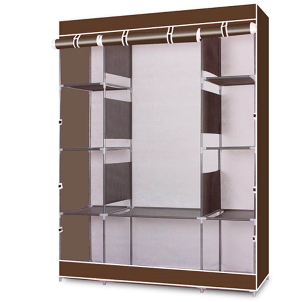 Lowestbest 4-Layer 10 Lattices Non-Woven Fabric Wardrobe, Portable Fabric Closet Wardrobe Storage Organizer w/ Cover, Coffee Lowestbest 4-Layer 10 Lattices Non-Woven Fabric Wardrobe, Portable Fabric Closet Wardrobe Storage Organizer w/ Cover, Coffee