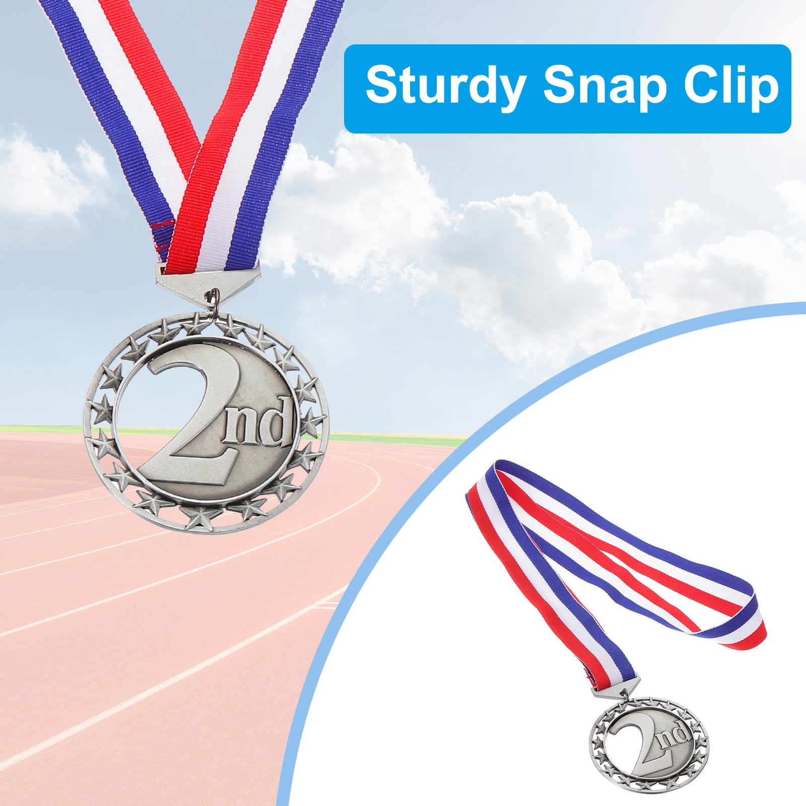 Uxcell Award Medals, 9 Pcs 2nd Metal Competition Medals, Silver