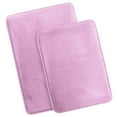 thumbnail image 2 of Set of 2 Small Clara Clark Bath Mat Bathroom Rug - Absorbent Memory Foam Bath Rugs - Non-Slip, Velvet Feel Microfiber Bathrug, Plush Shower, Toilet- Floor Bathmats Carpet - Lavender Dream - 17"x24", 2 of 6