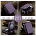 thumbnail image 5 of Allytechgroup Wallet Case for Samsung Galaxy Z Flip 7 with Credit Card Holder, [RFID Blocking] [Camera Screen Protection] PU Leather Magnetic Clasp Kickstand Shockproof Protective Case, Purple, 5 of 7
