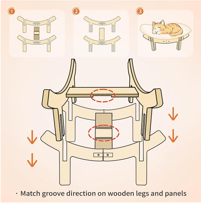 CheerPals Elevated Cat Bed with Wooden Frame photo 4