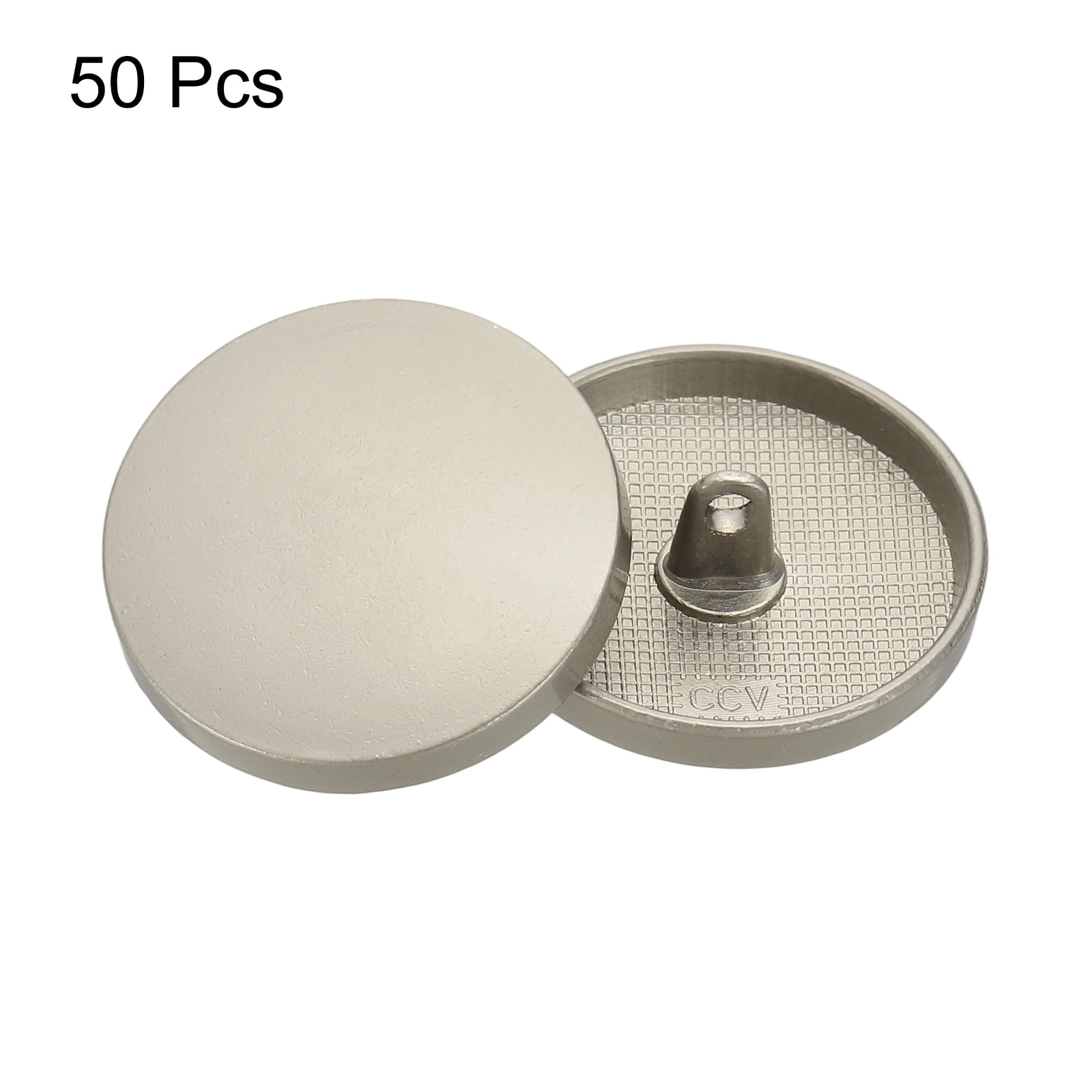 50pcs 44L Metal Round Flat Sewing Buttons 28mm Alloy Shank Craft Replacement Button for Men Women Suit Woolen Coat Shirt Trousers Sewing Crafts, Grey