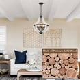 thumbnail image 2 of 5-Light White Wood Chandeliers, 2 of 9