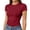 516#Wine, variant on Women's Crew Neck Short Sleeve Fitted Shirts Basic Stretchy T-Shirt Summer Workout Casual Tops Sky Blue M