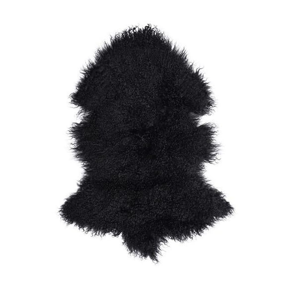 BS Trading Rug H-TIB-08-H No.08 Tibetan Whole Hide Pelt, Black
