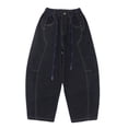 thumbnail image 4 of LRen Boys Jeans Size 14-16 Wide Leg High Waisted Solid Color Baggy Denim Pants Boy Loose Fit Classic Fashion Long Trousers Streetwear with Pockets,Blue,15-16 Years, 4 of 5