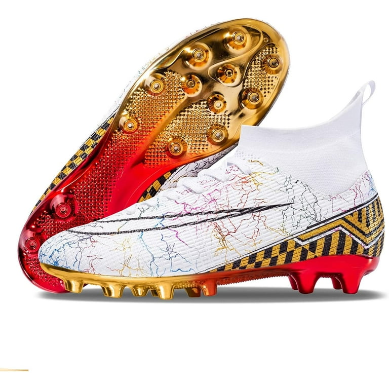 TieXin Men s Soccer Shoes Boys Gold Soled Spikes Football Shoes Student Grass Training Shoes Outdoor Football Boots Unisex Adult Unisex Size 6