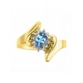 thumbnail image 1 of Rylos Bague Designer Florale avec Pierre Précieuse Ovale 6X4MM & Diamants Étincelants en Plaqué Or Jaune Argent - Pierre de Naissance Topaze Bleue Taille 6, 1 of 7
