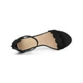 thumbnail image 4 of BLISSFUL STEP Women's Sandals Ankle Strap Scalloped Decor Block Heels Sandals Black 9, 4 of 7
