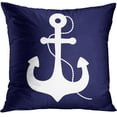 thumbnail image 3 of Set of 4 Throw Pillow Covers Summer Nautical Costal Navy Blue White and Gray Stripe Helm Anchor Boat Star Decorative Pillow Cases Home Decor Standard Square 18x18 Inches Pillowcases, 3 of 6