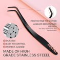 thumbnail image 6 of Lash Applicator Tool with Comb, Curved Eyelash Tweezers for Precision Placement and Application, Stainless Steel Lash Tool for DIY Eyelash Extensions, Individual Clusters, 6 of 7