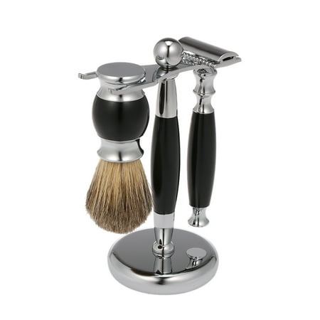 Male Luxury Grooming Shaving Set High-grade Safety Razor Shaving Brush with Stand Facial Cleaning Set Best Gifts for (Best Razor For Male Genital Area)