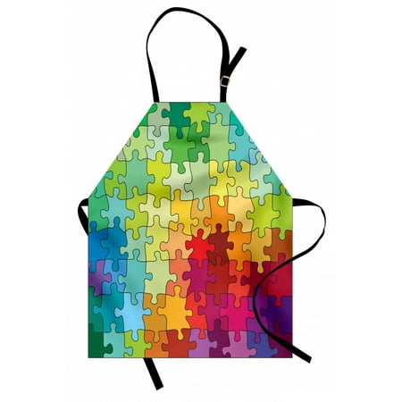 

Abstract Apron Colorful Puzzle Pieces Fractal Children Hobby Activity Leisure Toys Cartoon Image Unisex Kitchen Bib Apron with Adjustable Neck for Cooking Baking Gardening Multicolor by Ambesonne