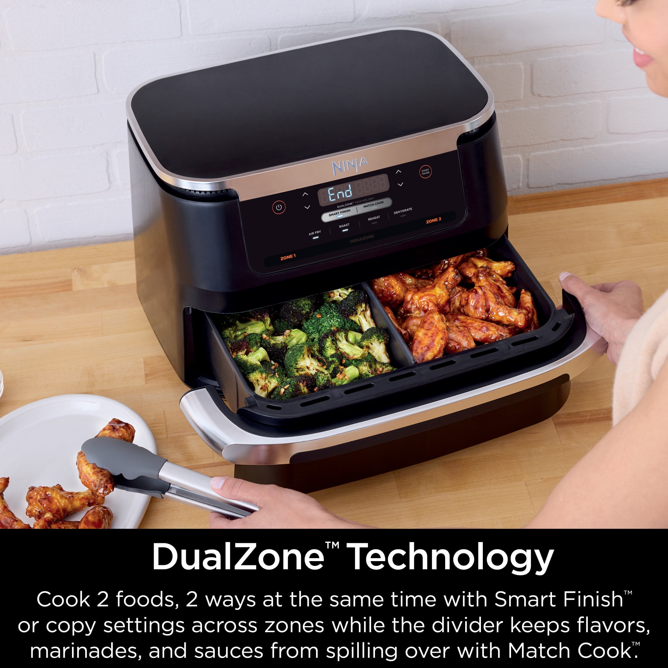 Free Shipping! Ninja Air Fryer 4-in-1 DualZone FlexBasket with 7