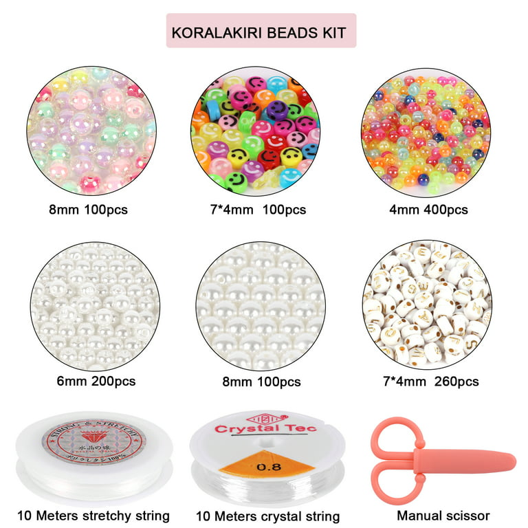Koralakiri 10800pcs 3mm 8/0 Glass Seed Beads and 1440pcs Acrylic Alphabet  Beads for Bracelets Making Kit, Craft Gifts for Girls Ages 6-12 