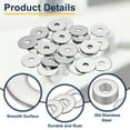 thumbnail image 3 of Arandela Plana M6 para Tornillo, 30Pcs Arandelas de Acero Inoxidable 304 6MM ID x 25MM OD x 2MM de Grosor (Tono Plateado), 3 of 6