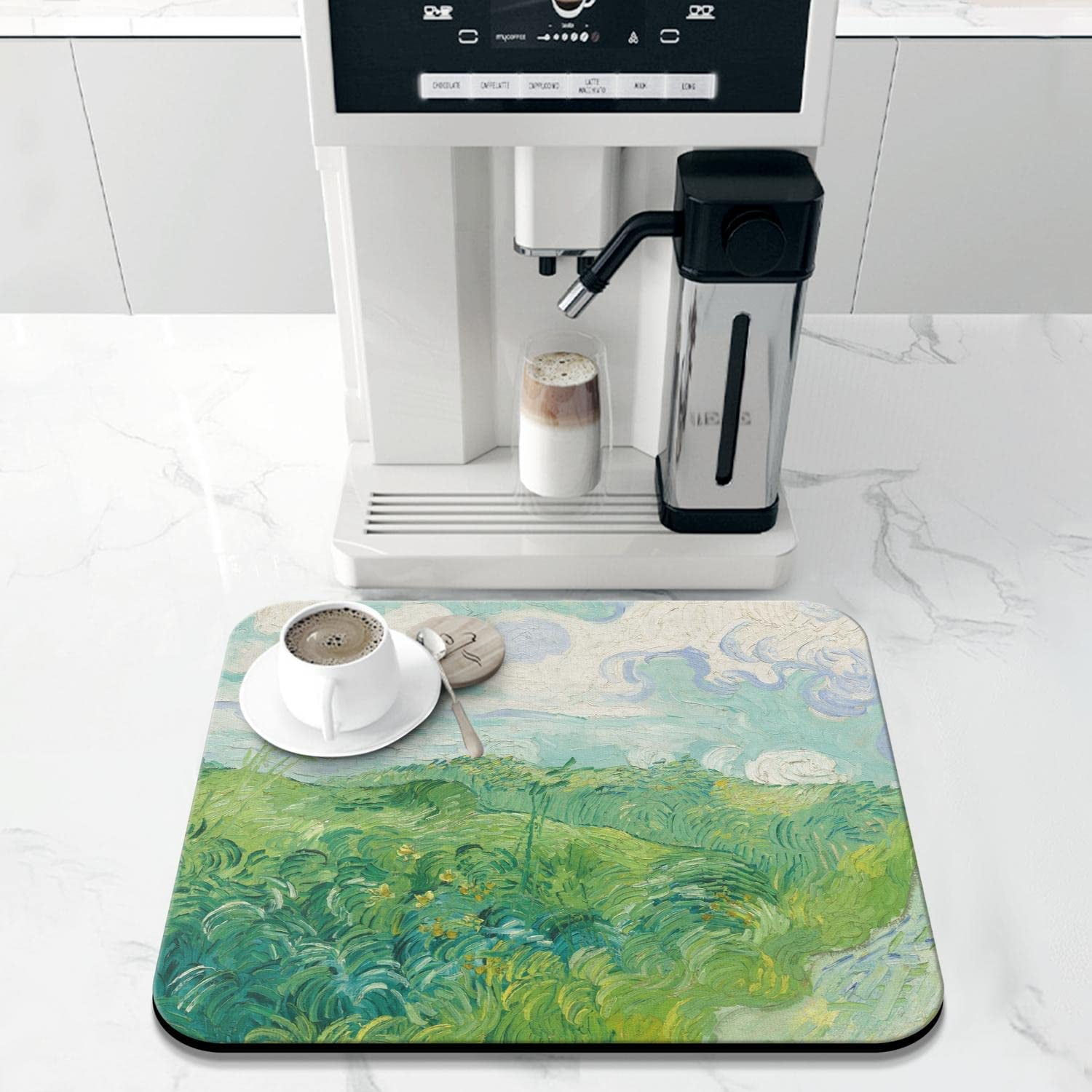 1pc, Coffee Maker Mat For Kitchen Counter Protector, Retro Absorbent Dish  Drying Mat, Super Absorbent Anti-slip Coffee Mat, Absorbent Coffee Bar Mat F