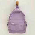 thumbnail image 4 of Unisex Solid Color Nylon Backpack Fashion Multi-Color Zipper School Bookbag Back to School Backpack for Men Women, 4 of 4