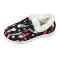thumbnail image 6 of Chenyee Womens Loafers Fashion Christmas Print Slip On Sneakers Warm Fleece Lined Walking Shoes, 6 of 7