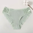 thumbnail image 2 of 3 Pack Women Underwear Mesh Lace Bow Cheeky Ribbed Panties,Green,XL, 2 of 3