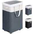 thumbnail image 1 of Goodpick Laundry Basket with Wheels, 75L Laundry Hamper, Dorm Room Essentials with Removable Wash Bag for Laundry Room, Rolling Laundry Basket with Handles, Grey, 1 of 5