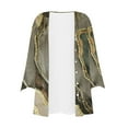 thumbnail image 4 of Femmes Cardigan 3/4 Manches Bouton vers le Bas Kimonos Légers Vêtements d'Automne Décontractés, 4 of 6