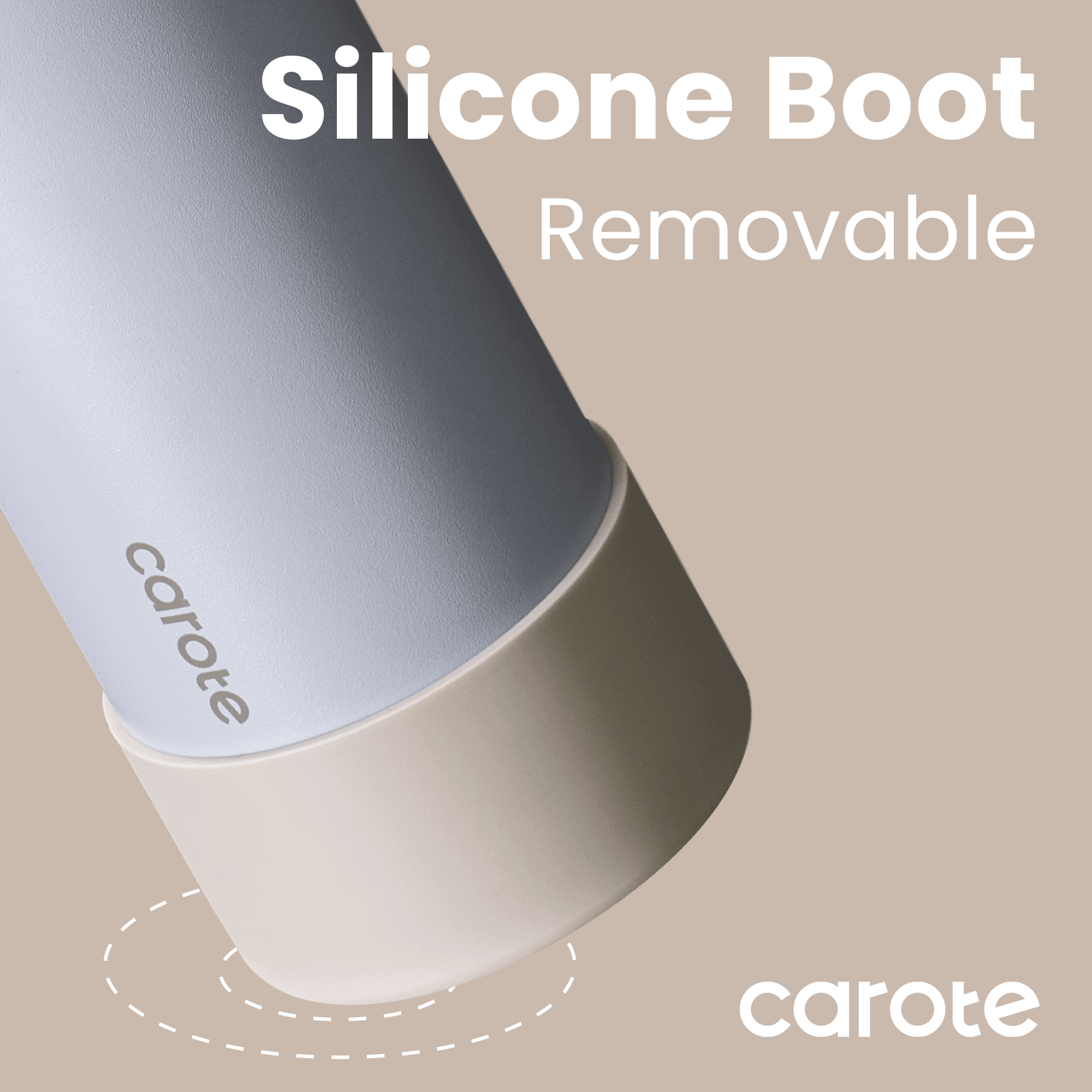 Carote 2-Pack One-Click-Open Insulated Stainless Steel Water Bottle Set, 20 fl oz, Gray & Brown
