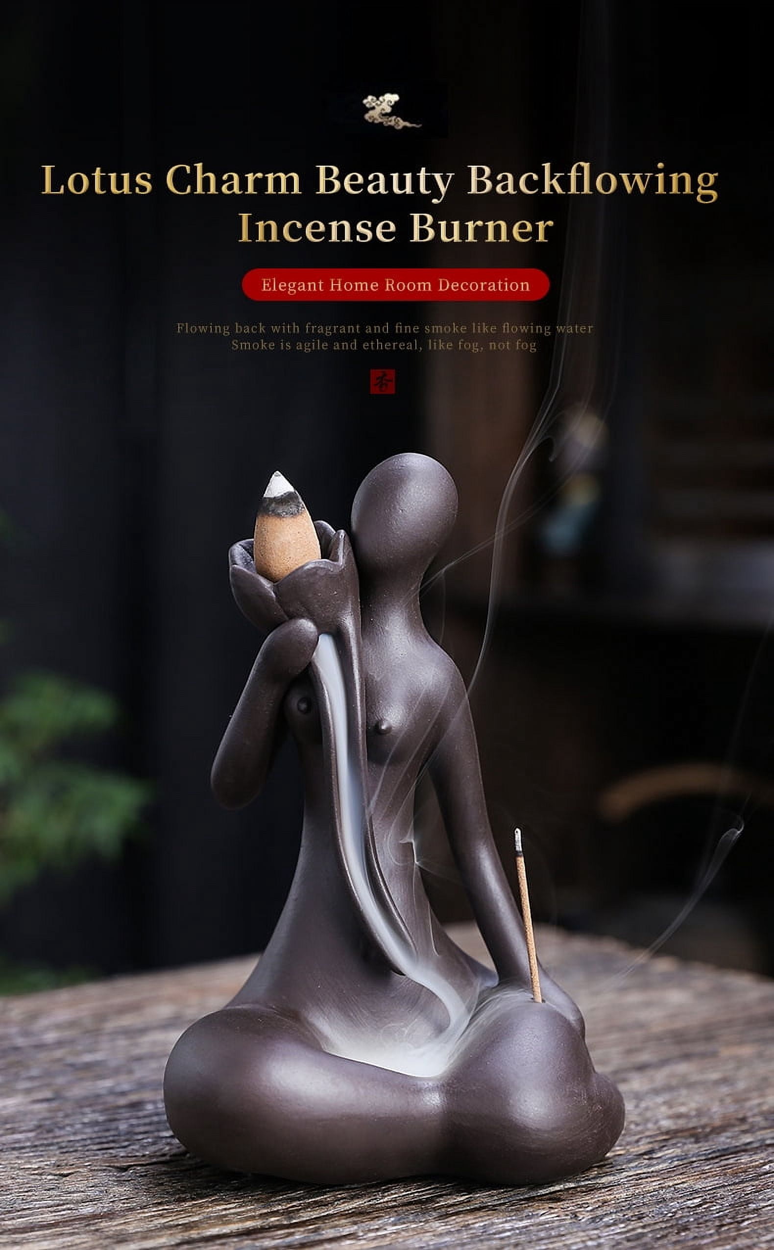 Beauty Statue Backflow Incense Burner Home Indoor Sandalwood Eaglewood Censer Holder Zen Incense Burner Creative Decoration