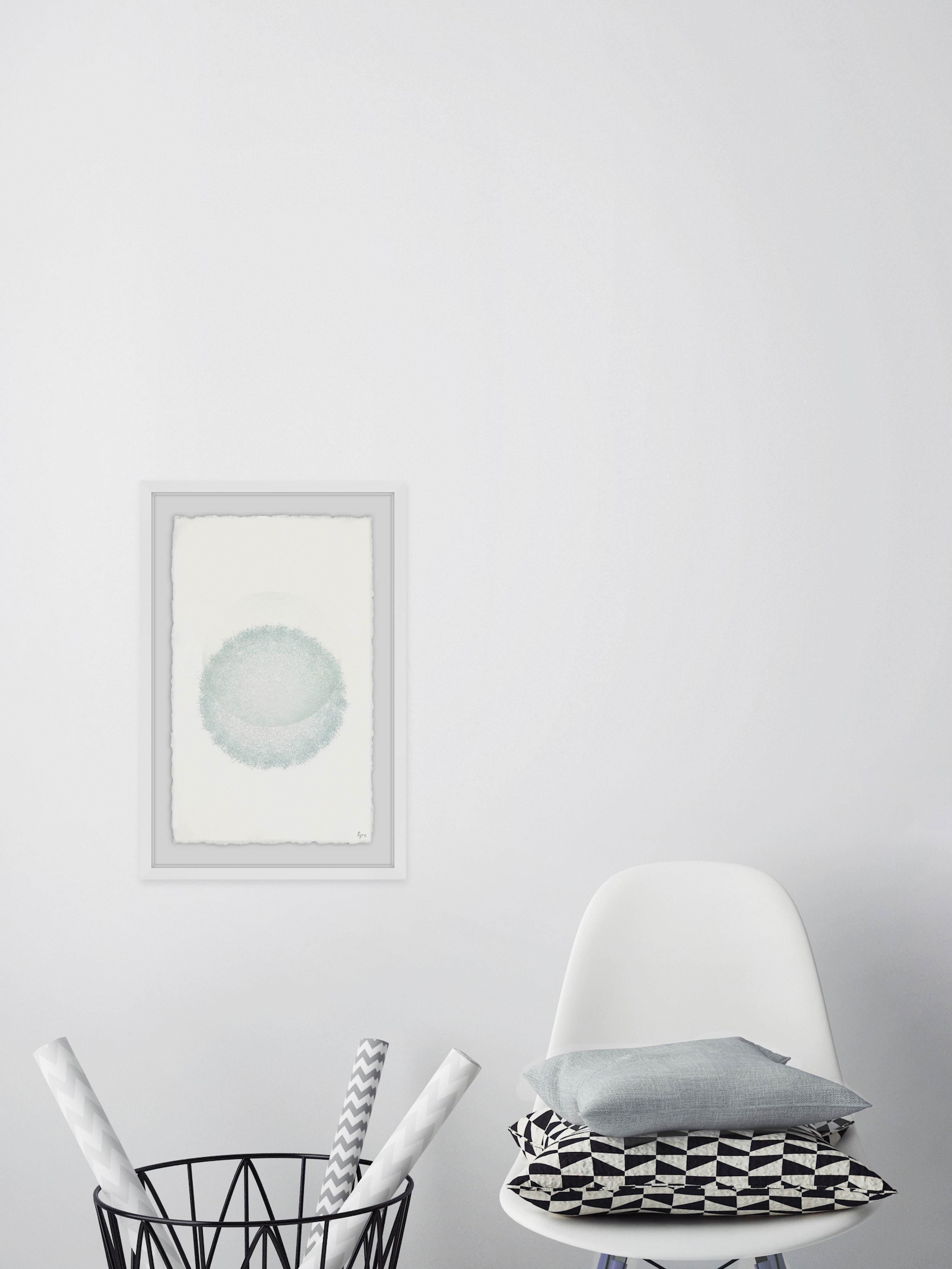 Green Blotch Framed Painting Print