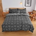 thumbnail image 1 of SUTENGDA 4 Piece Queen Comforter Set  Plaid Bedding Comforter Set Black and White Grid Geometric Quilt Set Soft Lightweight Down Alternative Bed Set(Light Blue), 1 of 8