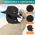 thumbnail image 6 of SUN CUBE Fishing Hat Sun Hat for Men, Women, Hiking Sun Hat with Neck Flap, Wide Brim, Chin Strap, Safari Summer Bucket Boonie Hat, UPF 50+ Outdoor Protection, Packable Breathable Mesh (Black), 6 of 8