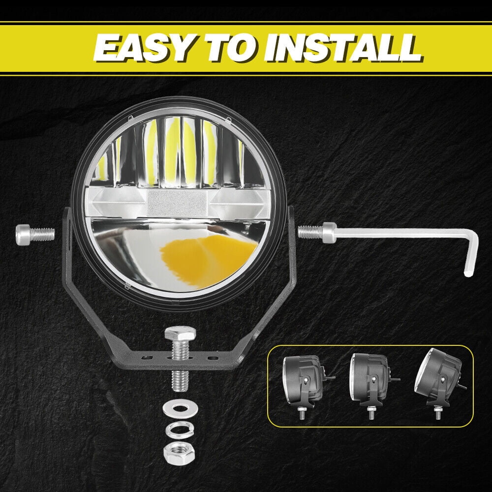 Pair 4" inch Round LED Fog Lights Driving Lamp For Jeep Wrangler JK TJ LJ Bumper