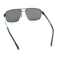 thumbnail image 7 of Mens Thin Metal Rim Spring Hinge Air Force Rectangle Officer Gentleman Sunglasses [Black - Silver Mirror], 7 of 7