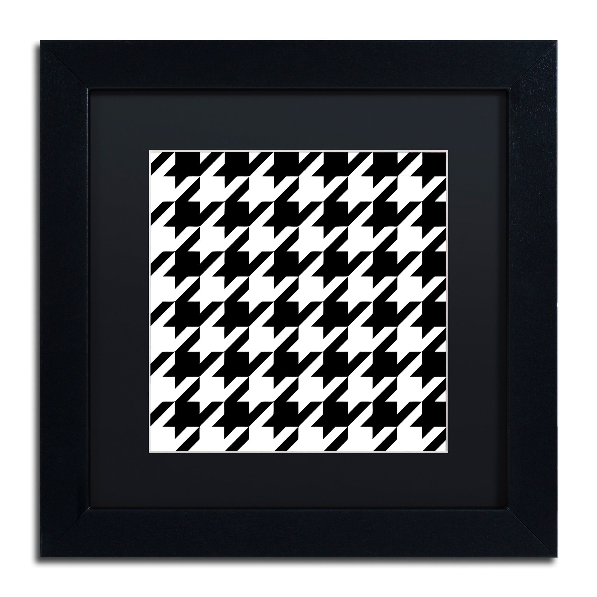 Trademark Fine Art "Xmas Houndstooth 6" Canvas Art by Color Bakery, Black Matte, Black Frame
