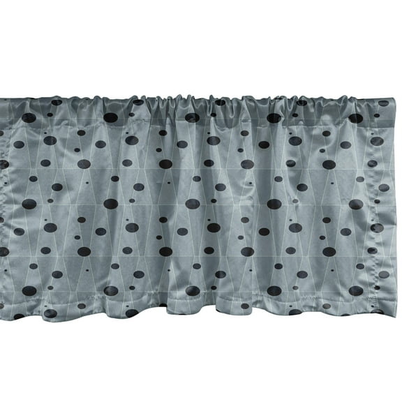 Ambesonne Abstract Valance Pack of 2, Modern Ovals and Triangles, 54"X12", Slate Blue Charcoal Grey