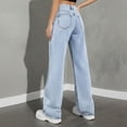 thumbnail image 4 of Tsivenald Womens Jeans High Waist Acid Wash Denim Wide Leg Five Pocket Button Fly Loose Casual Denim Pants, 4 of 7