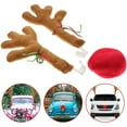 thumbnail image 6 of Kitandove 1 Set Reindeer Antler Car Decoration Khaki Oxford Cloth Lint Festive Style Christmas, 6 of 8
