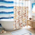 thumbnail image 5 of No Hook Shower Curtain, Orange Yellow Botanical Shower Curtains for Bathroom with See Through Top Window, Rustic Country Spring Floral Summer Leaf Waterproof Washable Bath Curtain Small Stall 36"x78", 5 of 9