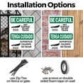 thumbnail image 3 of (2 Pack) Hot Surface Do Not Touch Bilingual OSHA Be Careful Sign 18 Inch X 24 Inch Plastic Sign, Weather Resistant, UV Protected for Workplace, Business, and Construction Site, Made in, 3 of 8