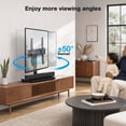 thumbnail image 4 of MountFTV Universal TV Stand for 24-60 inch TVs, Holds up to 99Lbs, Max 400x400mm, 50° Swivel Table Top TV Stand Mount with Alloy Steel Glass Base, 4 of 9