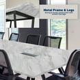 thumbnail image 4 of Sturdy Conference Table With Cable Management Grommets By Ahliss- Modern Rectangle Office Meeting Table With Wood Tabletop And Metal Frame & Legs- Easy Assembly Boardroom Table, 4 of 8