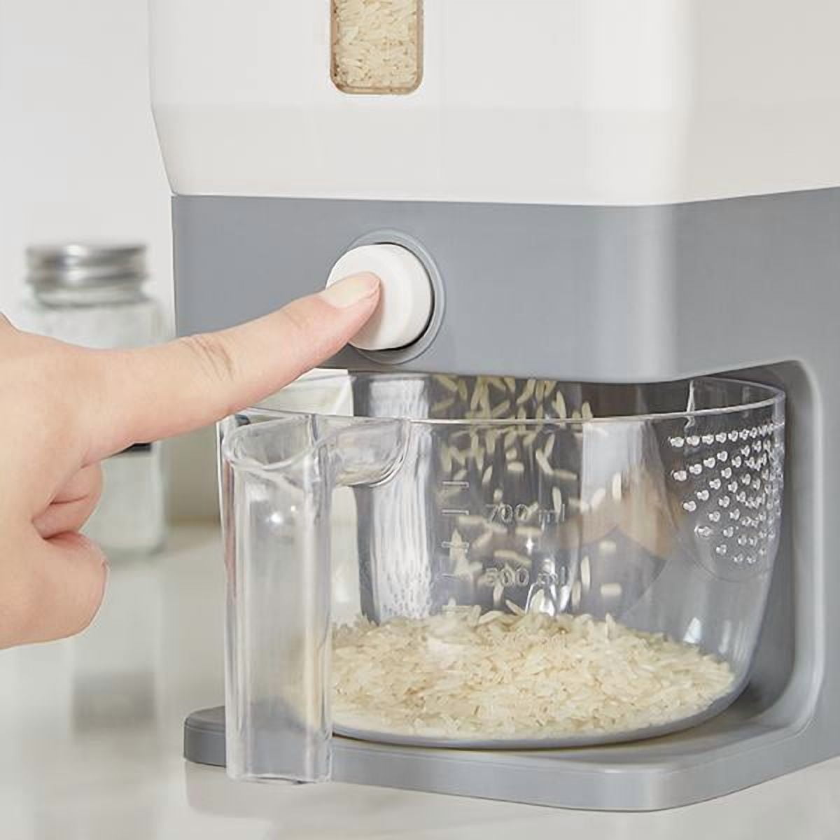 Leaglojoy 25 lbs Rice Dispenser, Airtight BPA-Free Storage Container for Rice, Cereal, and Kitchen Pantry