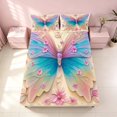 thumbnail image 4 of Homewish Gradient Butterfly Bed Sheets for Girls, Pink Floral Flower Full Size Sheets, 4-Piece (1 Flat Sheet, 1 Fitted Sheet and 2 Pillowcases), 4 of 6