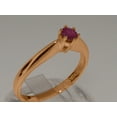 thumbnail image 2 of LBG British Made 18k Rose Gold Real Genuine Ruby Womens Engagement Ring - 33 size options - Size 5.75, 2 of 7