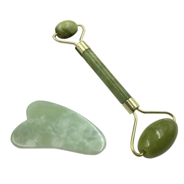 Set de Belleza Facial con Rodillo de Jade y Herramienta de Gua Sha en Caja de Regalo – Cuidado Natural de la Piel