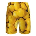 thumbnail image 6 of Kll Ripe Yellow Lemon Men'S Casual Summer Beach Shorts Hawaiian Shorts With Pockets-Medium, 6 of 9