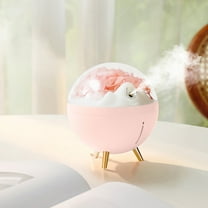 Space Flower Humidifier with Color Changing LED Lights, 260ML Portable USB Humidifier for Bedroom, Office, Desk - Quiet Ultrasonic Cool Mist, 2 Speed Settings, Auto Shut-Off, Blue Pink White