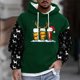 thumbnail image 1 of Sudadera con capucha para hombre, estilo casual, con cuello redondo, estampado, manga larga, blusa de poliéster, 1 of 5